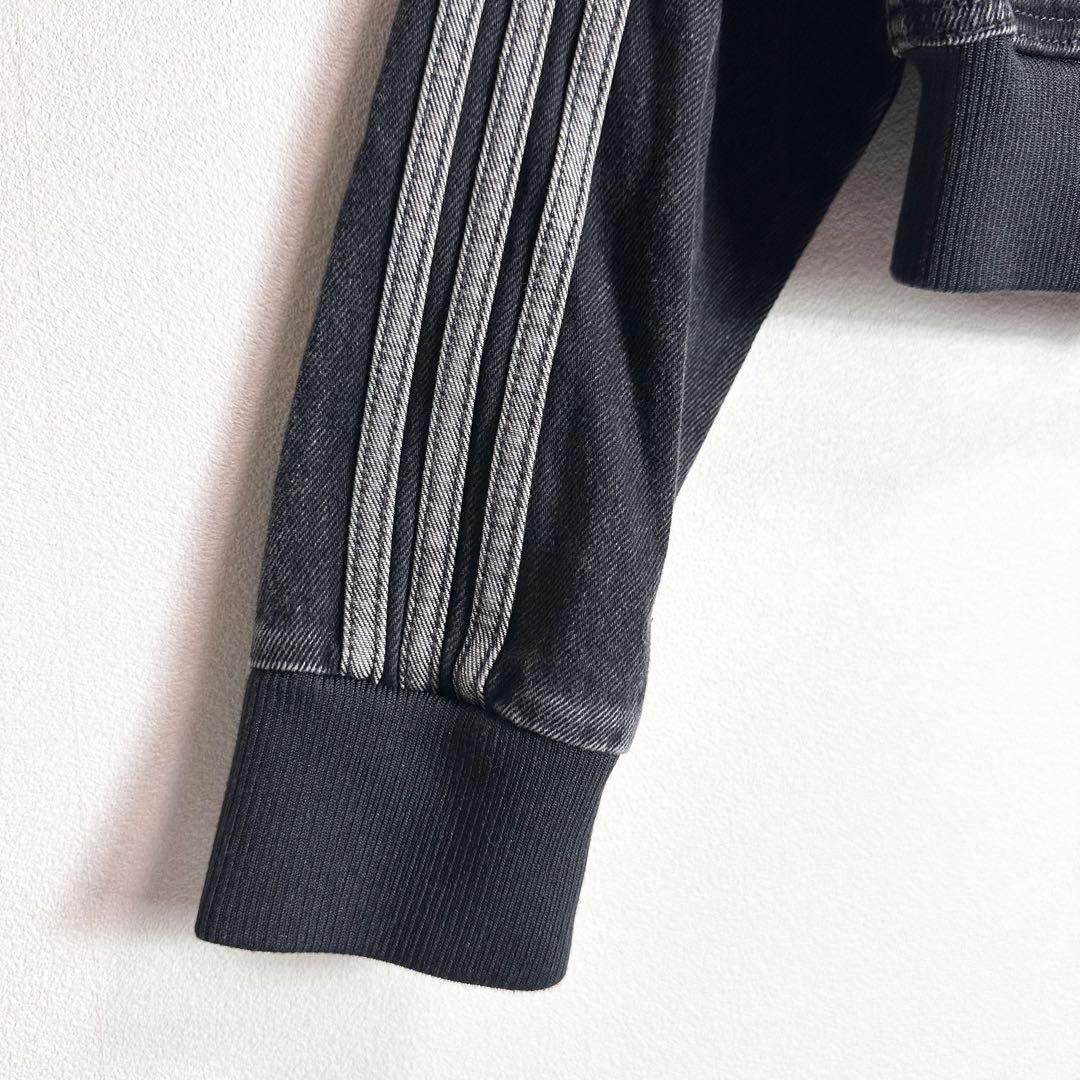 【新品タグ付き】アディダス　デニムジャケット　クロップド丈　ブラックy2k S