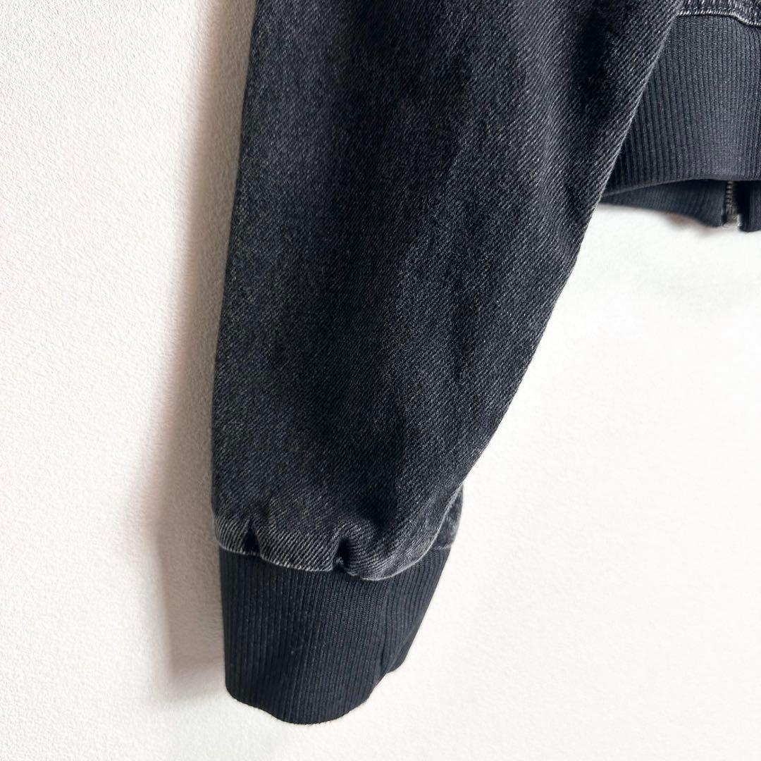 【新品タグ付き】アディダス　デニムジャケット　クロップド丈　ブラックy2k S