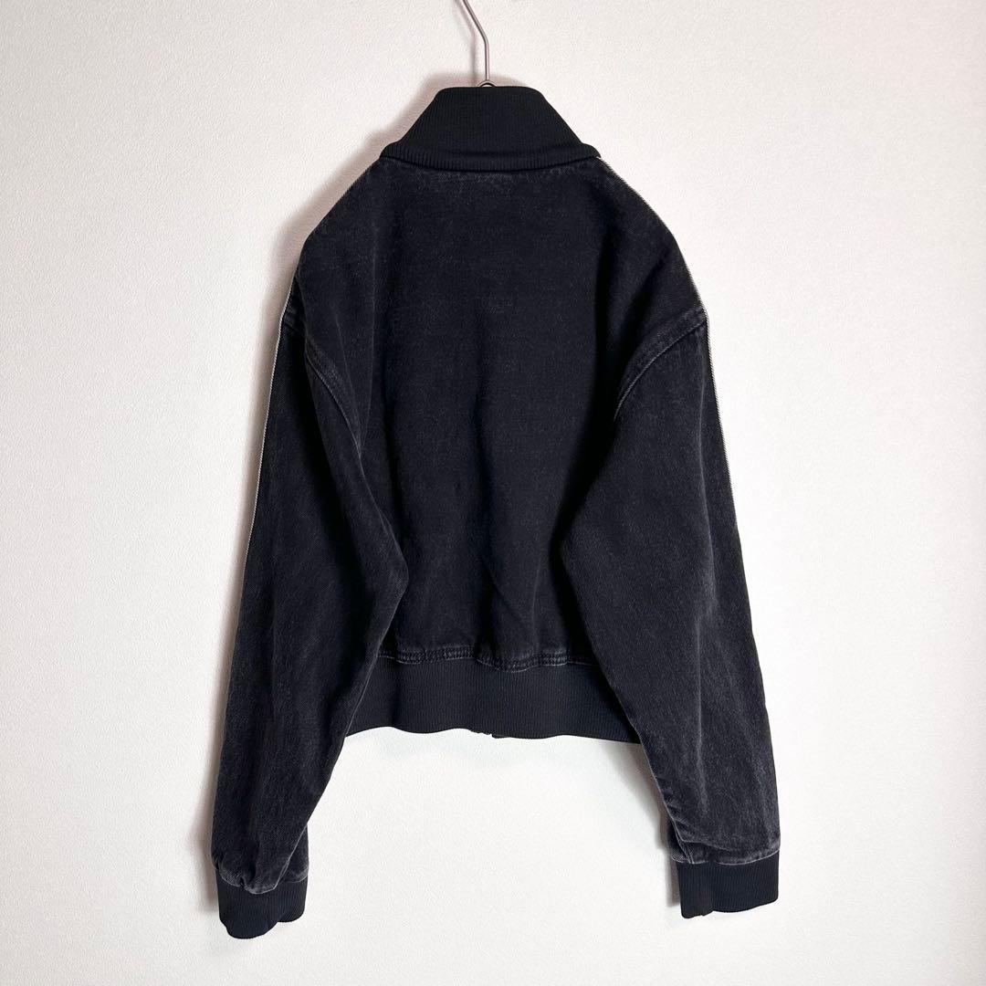 【新品タグ付き】アディダス　デニムジャケット　クロップド丈　ブラックy2k S