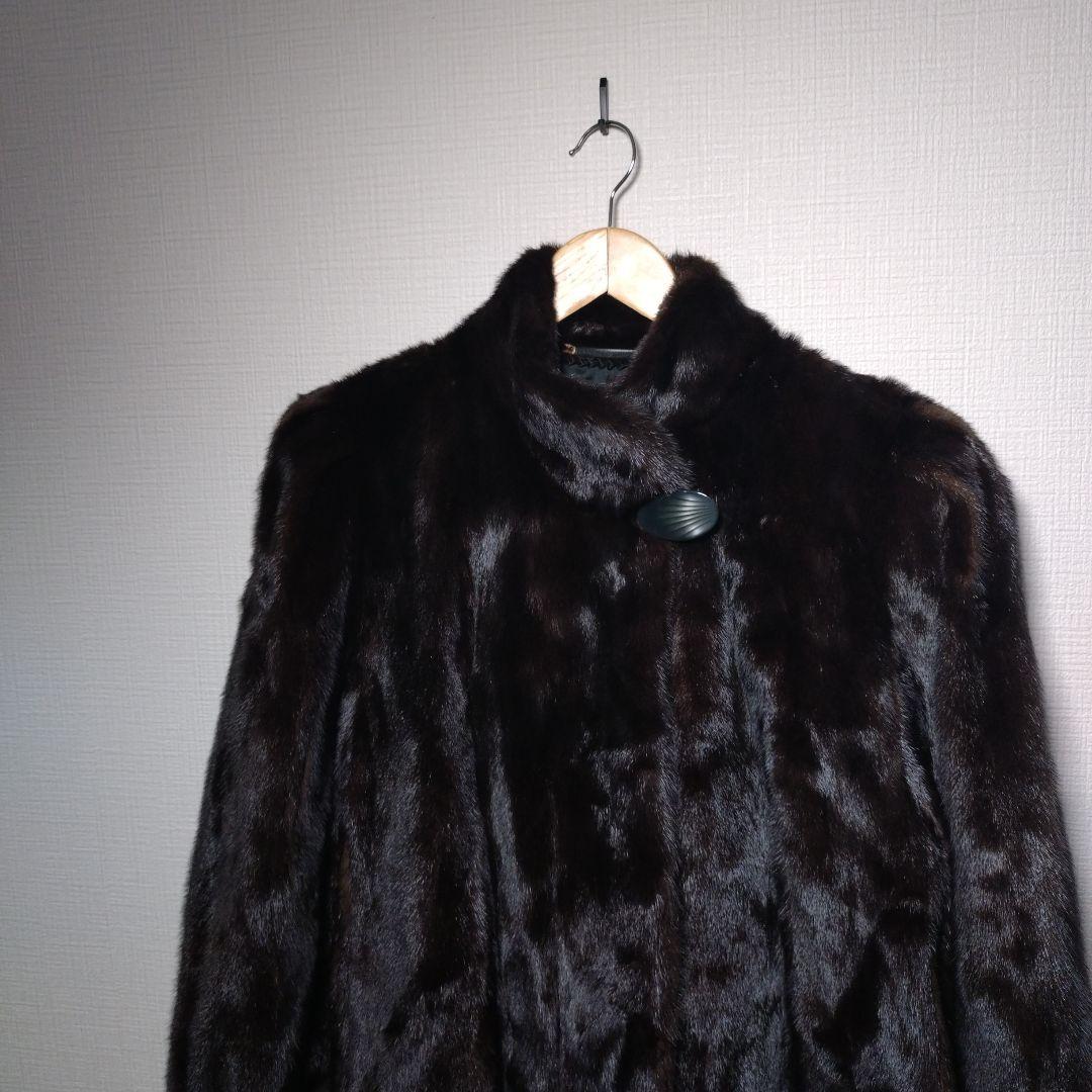 SAFURON 毛皮コート　ダークブラウン　アメリカンファーアワード五つ星