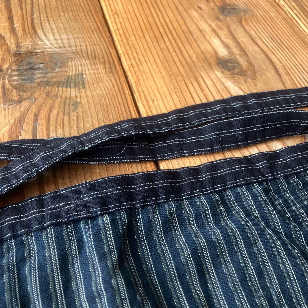 【愁真】古布 縞木綿 襤褸 BORO パッチワーク リメイクエプロン