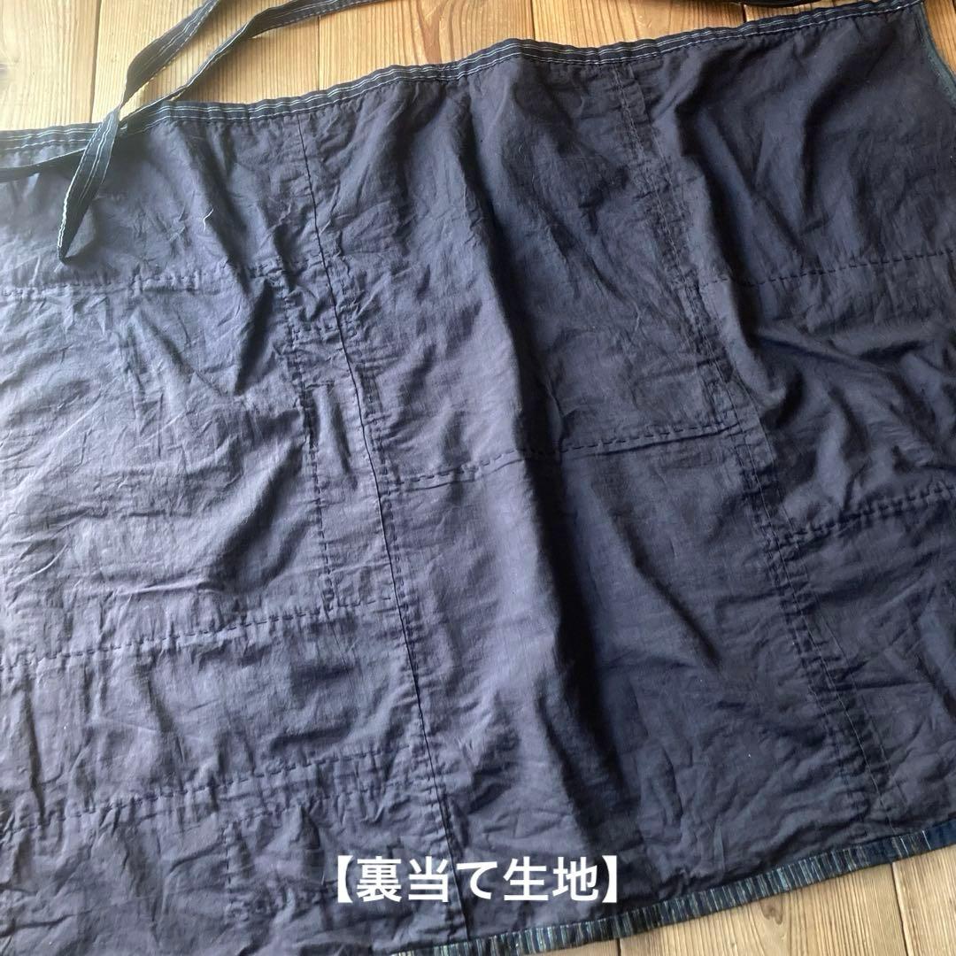【愁真】古布 縞木綿 襤褸 BORO パッチワーク リメイクエプロン