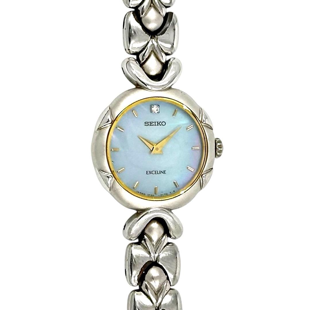 セイコー 腕時計 エクセリーヌ 1F20-1C40 シェルダイヤ シルバー