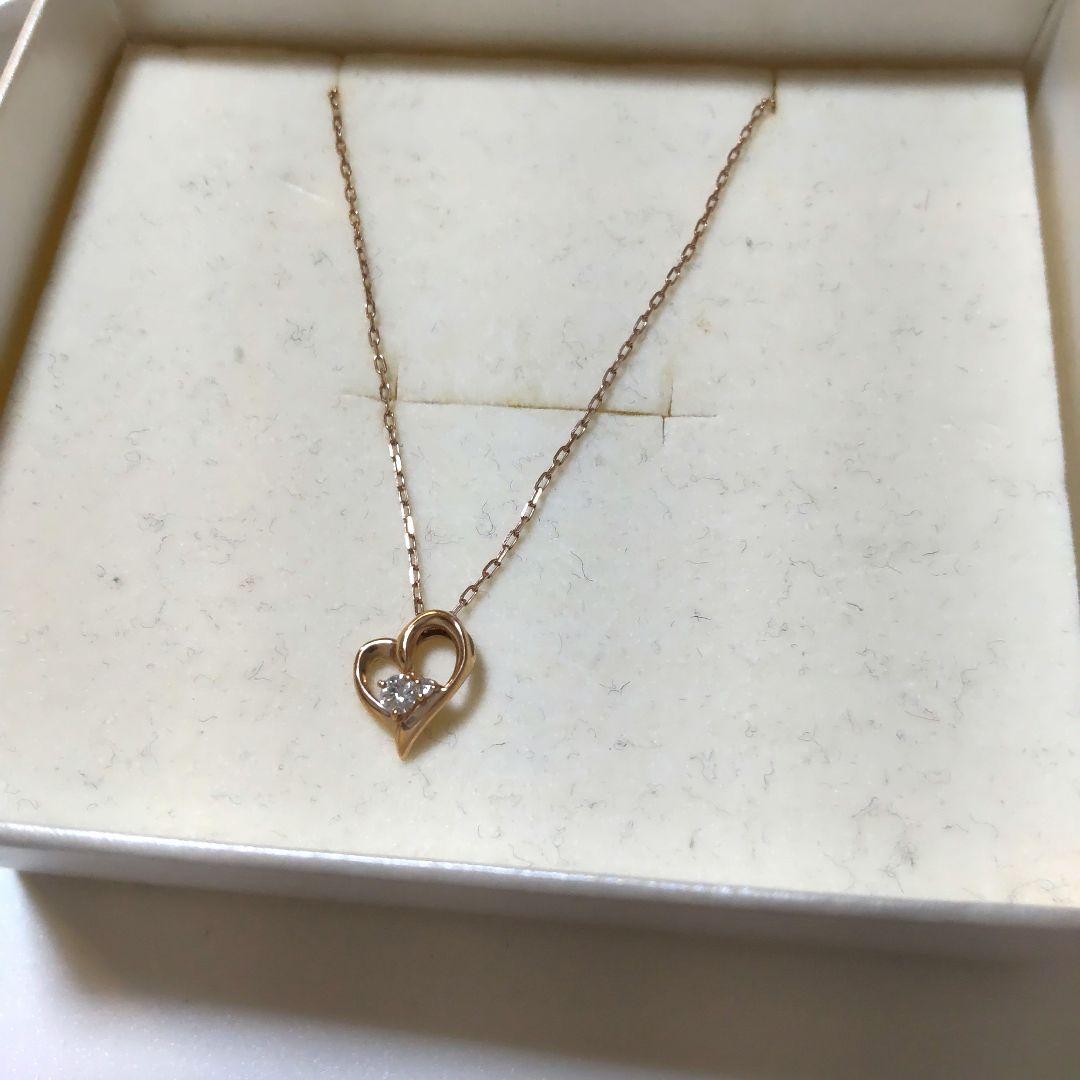 4°C ハート型 K10 ネックレス