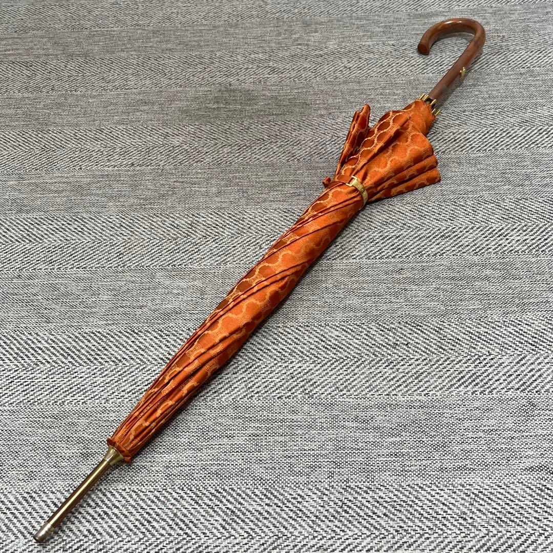 希少カラー　CELINE セリーヌ　マカダム総柄　トリオンフ　晴雨兼用長傘