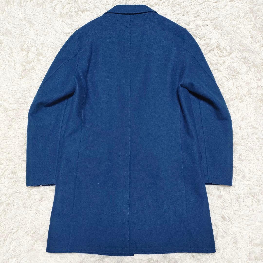 トゥモローランド　チェスターコート　中綿　暖かい　カジュアル　青　ブルー　メンズ