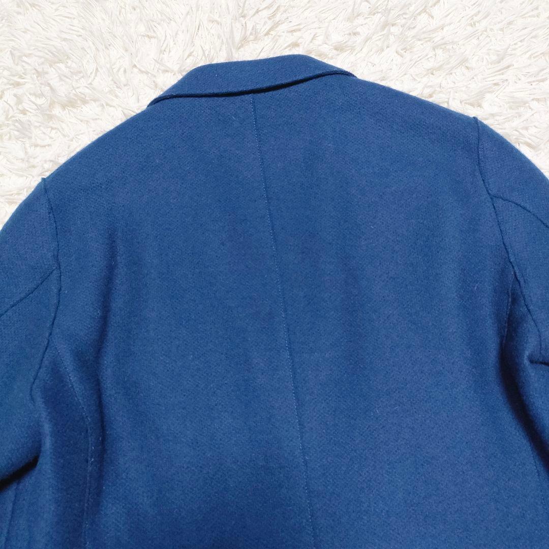 トゥモローランド　チェスターコート　中綿　暖かい　カジュアル　青　ブルー　メンズ