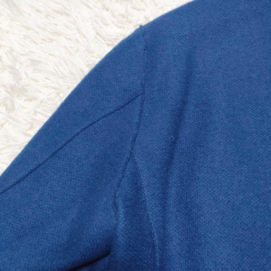 トゥモローランド　チェスターコート　中綿　暖かい　カジュアル　青　ブルー　メンズ