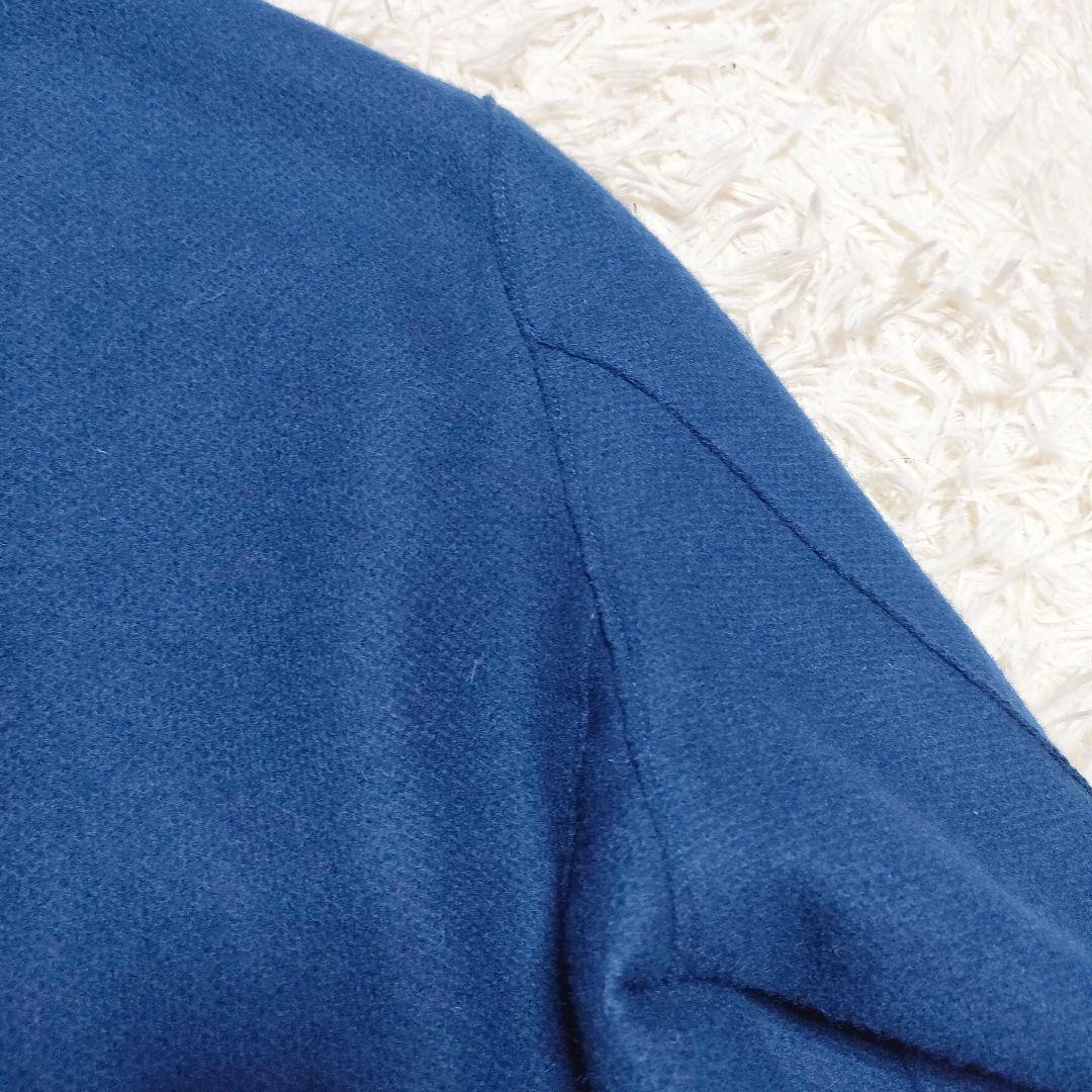 トゥモローランド　チェスターコート　中綿　暖かい　カジュアル　青　ブルー　メンズ