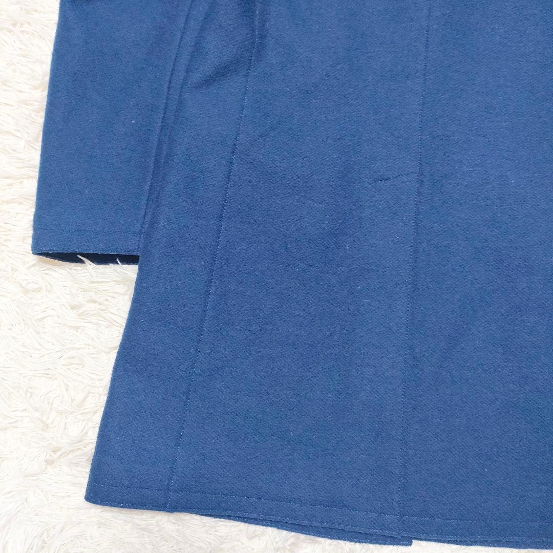 トゥモローランド　チェスターコート　中綿　暖かい　カジュアル　青　ブルー　メンズ