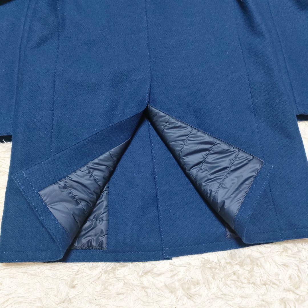 トゥモローランド　チェスターコート　中綿　暖かい　カジュアル　青　ブルー　メンズ