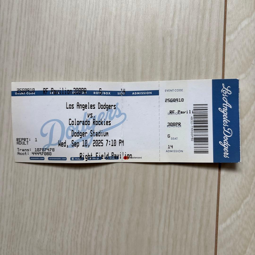 MLB ドジャース　大谷翔平　ボブルヘッド 9月10日　来場者限定　チケット