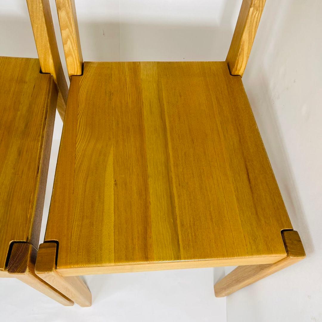 無印良品 ダイニングチェア 2脚セット 椅子 天然木 タモ材 廃番品　②
