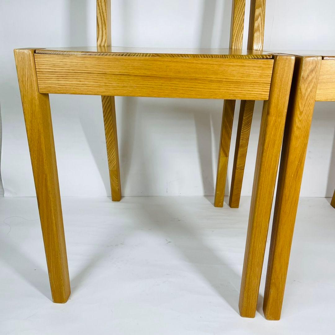 無印良品 ダイニングチェア 2脚セット 椅子 天然木 タモ材 廃番品　②