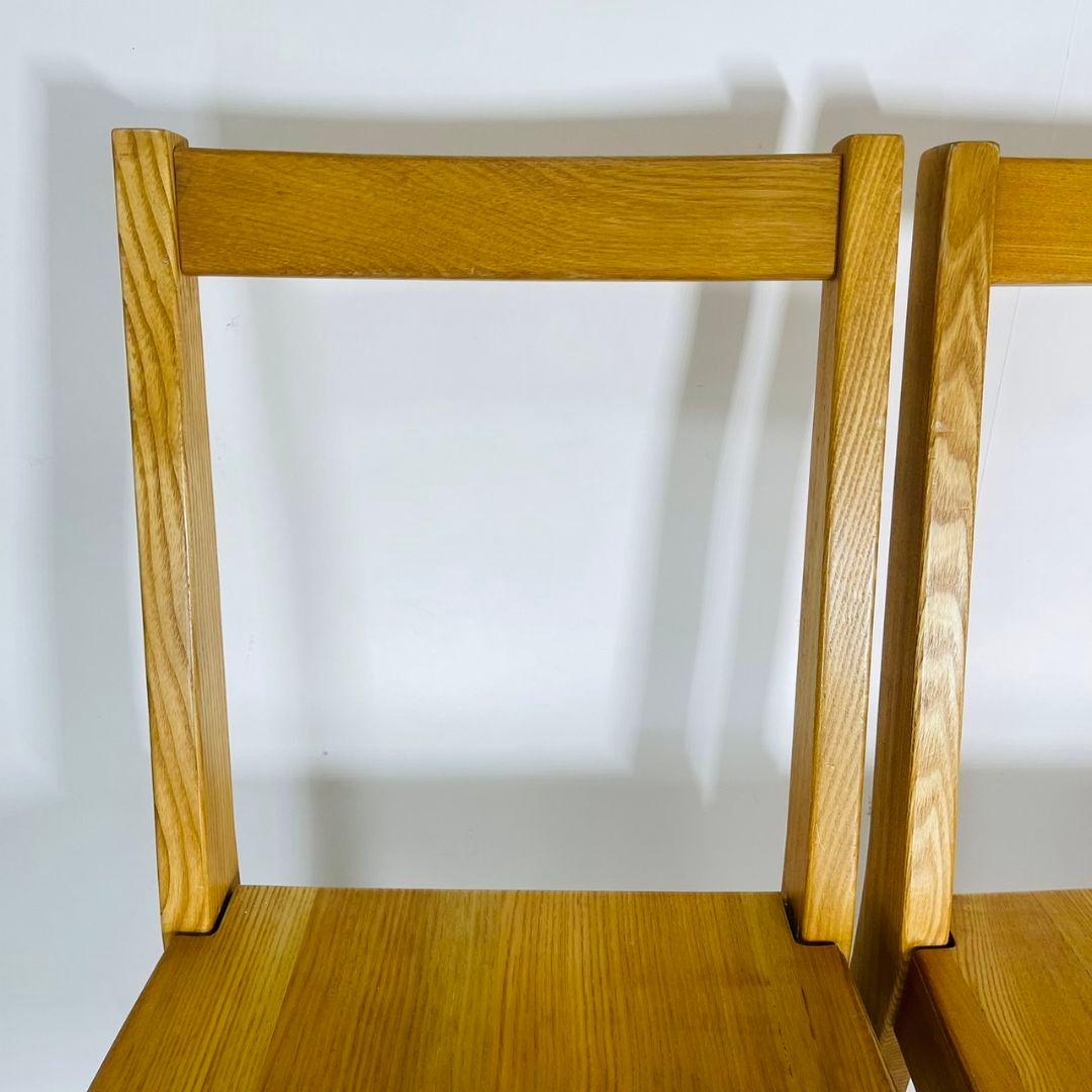 無印良品 ダイニングチェア 2脚セット 椅子 天然木 タモ材 廃番品　②