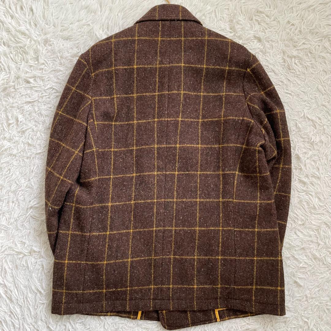 極美品 ポールスミス ツイードコート ウィンドウペンチェック ブラウン L相当