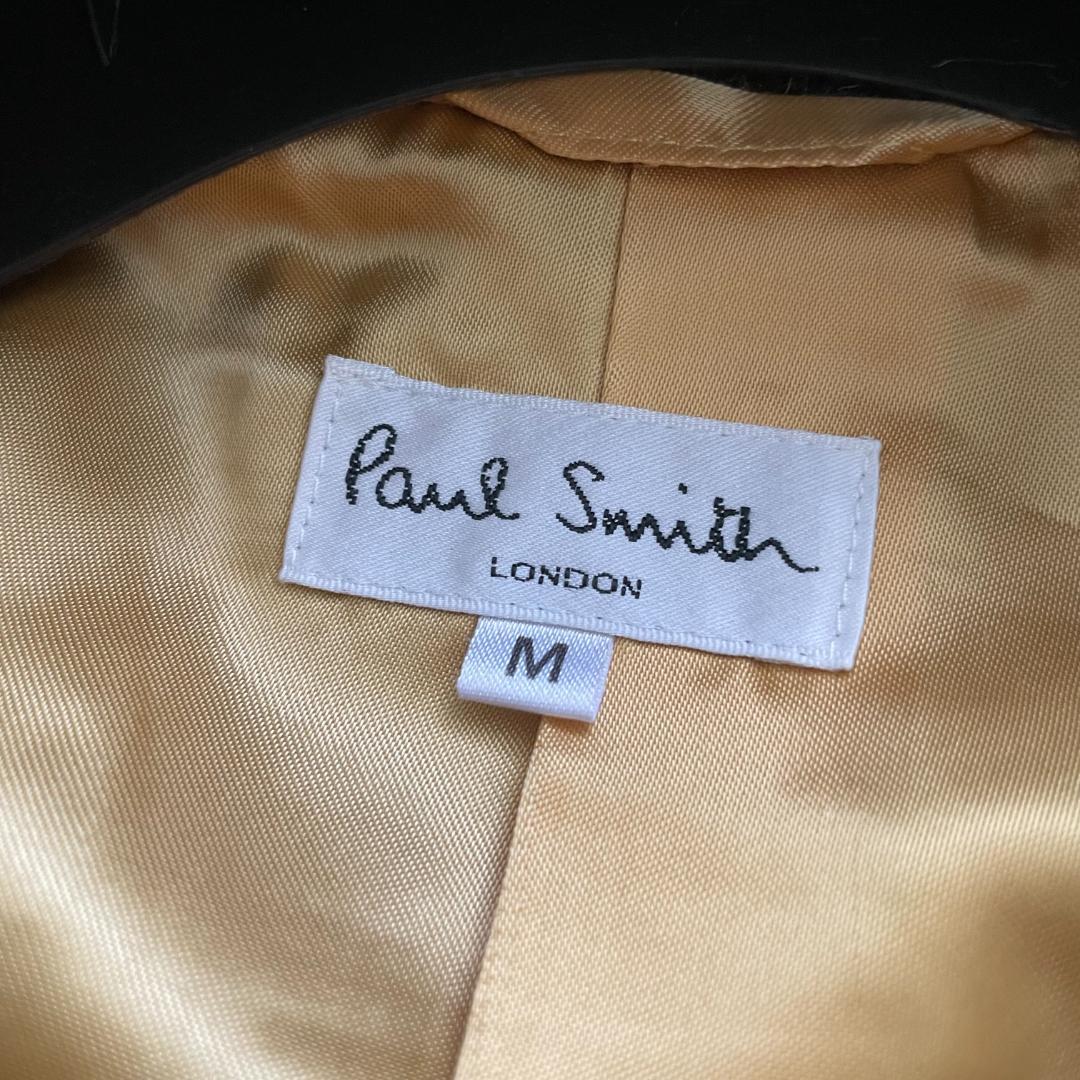 極美品 ポールスミス ツイードコート ウィンドウペンチェック ブラウン L相当