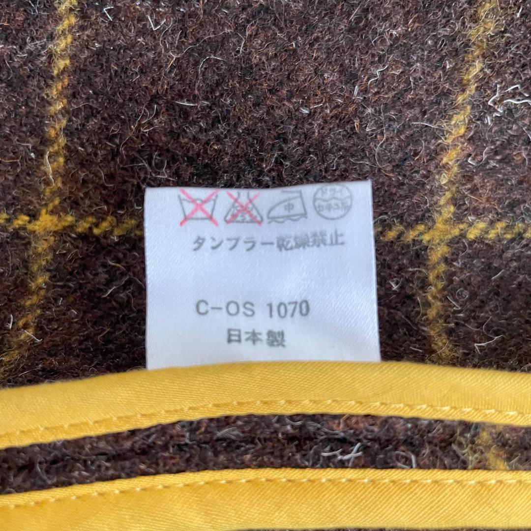 極美品 ポールスミス ツイードコート ウィンドウペンチェック ブラウン L相当