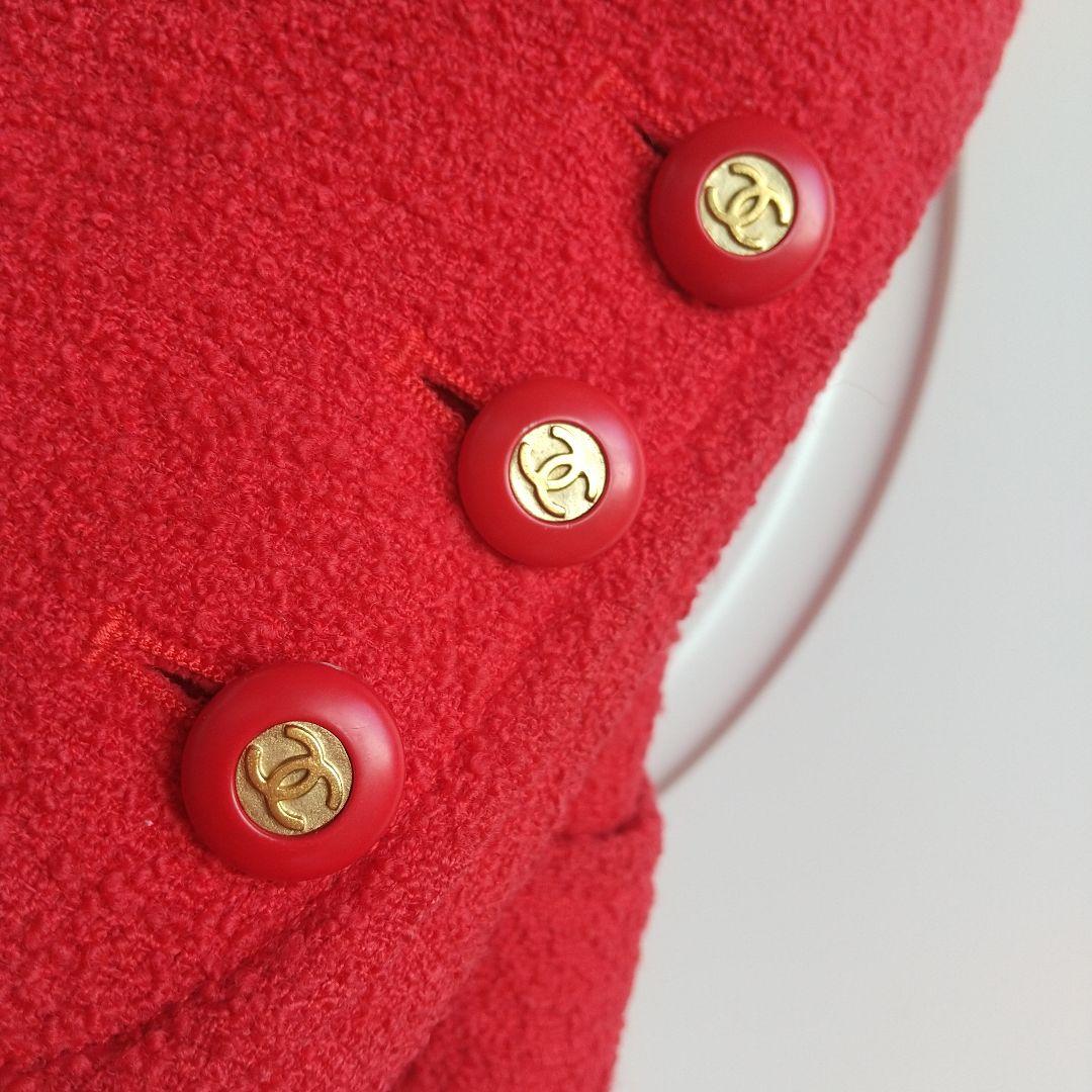 CHANEL 優雅なチェスターコート風ロングジャケット定番ココボタンsize34