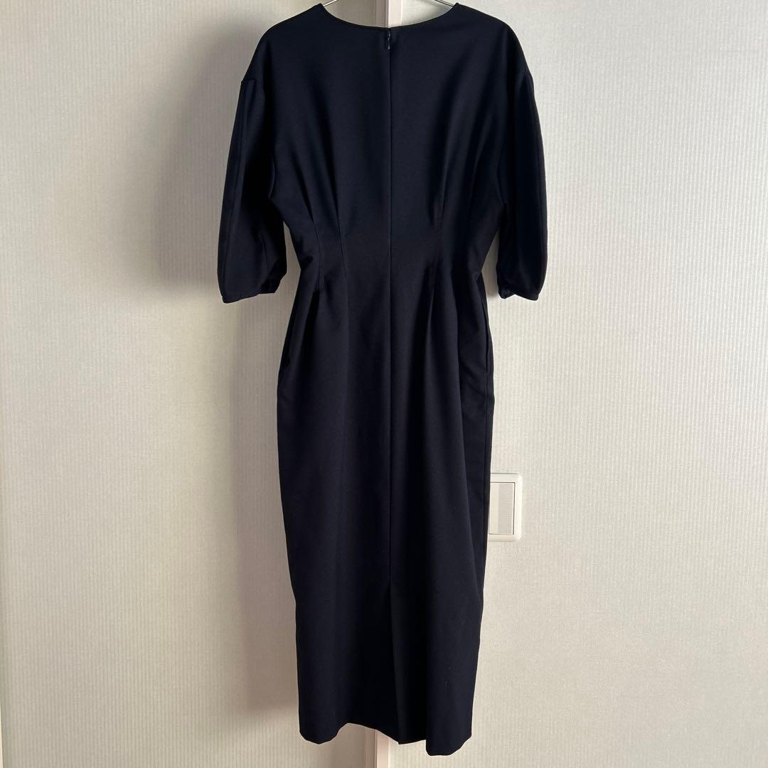 VERMEIL par iena ツイルウエストシェイプ パフスリーブワンピース