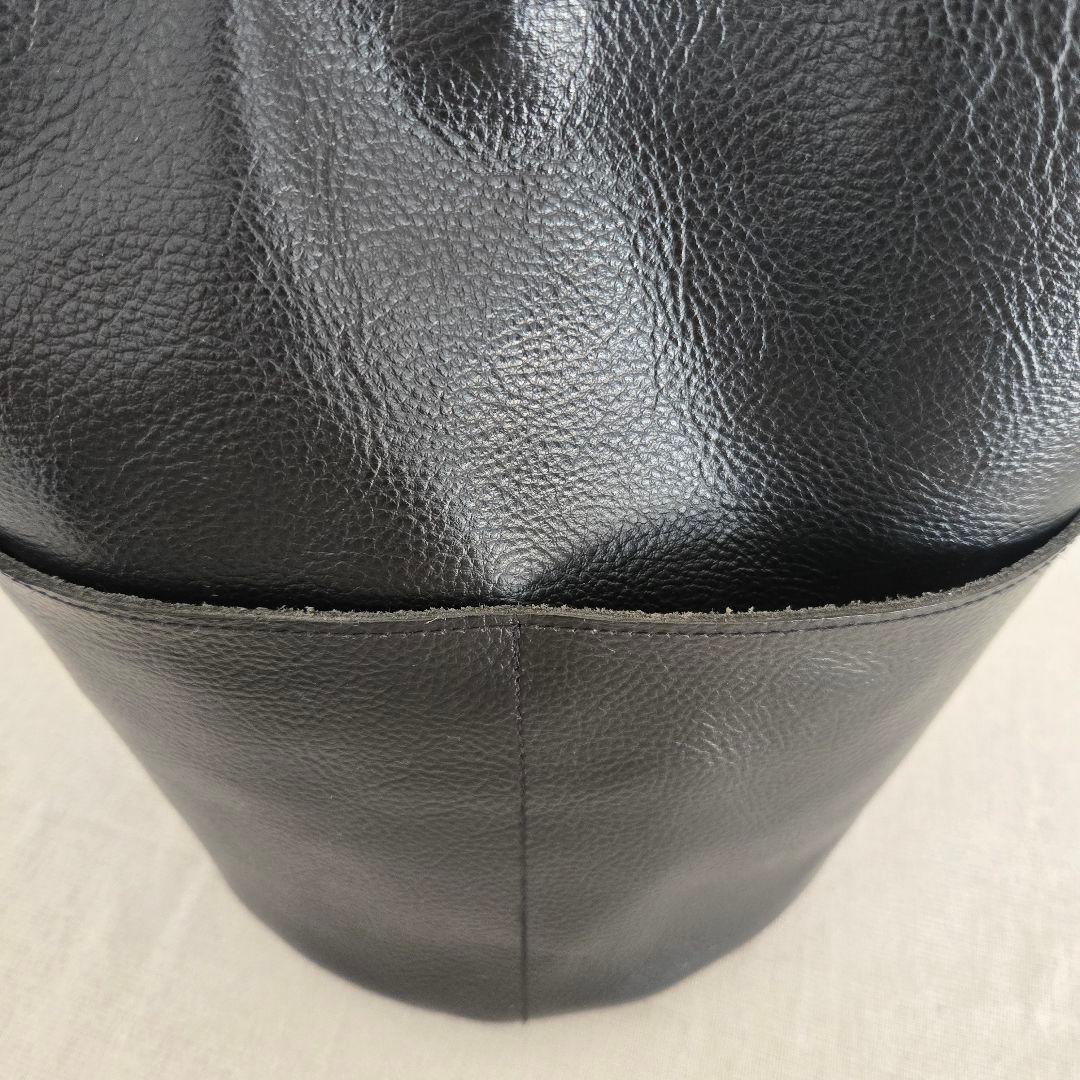 状態良・【OUR】アワーホーム ショルダーバッグ レザー 黒 バケツ型