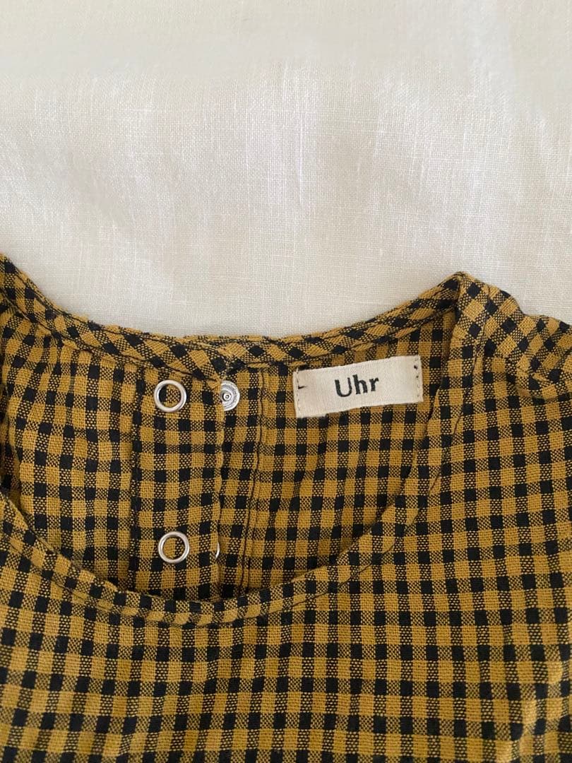 Uhr ティアードワンピース　yellow&black 3-4Y