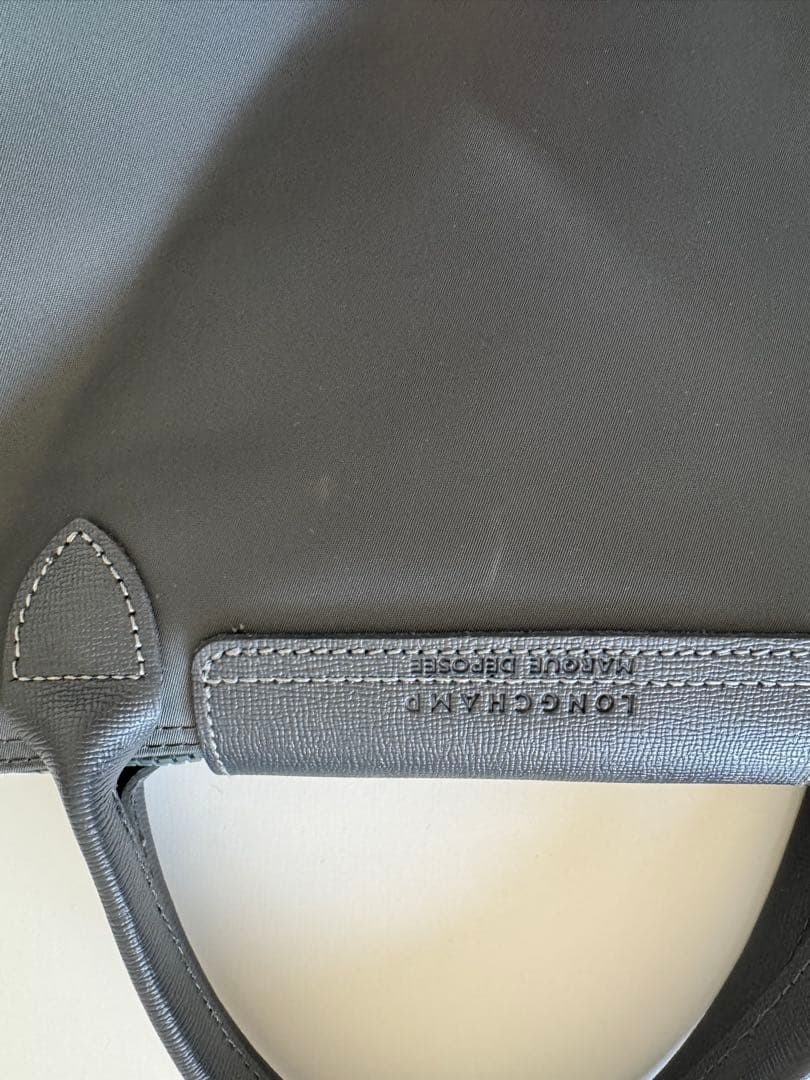 ロンシャン Longchamp プリアージュ M レザー ナイロン グレー