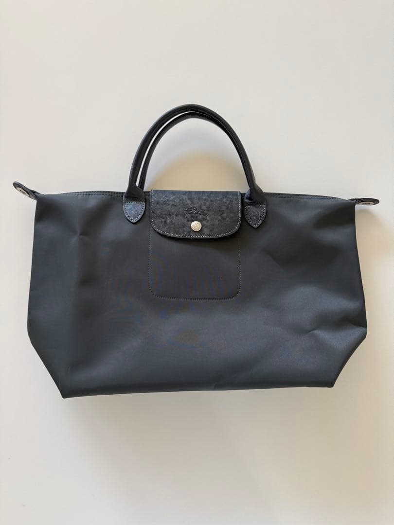 ロンシャン Longchamp プリアージュ M レザー ナイロン グレー