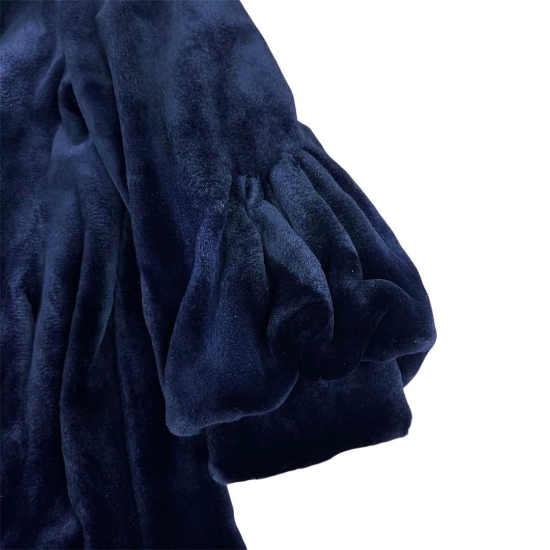 裾周り210 ミンク シェアード パープル コート フレア デザイン◎ XL相当