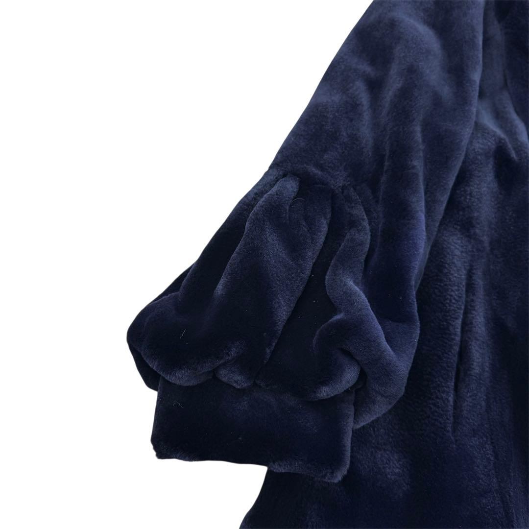 裾周り210 ミンク シェアード パープル コート フレア デザイン◎ XL相当