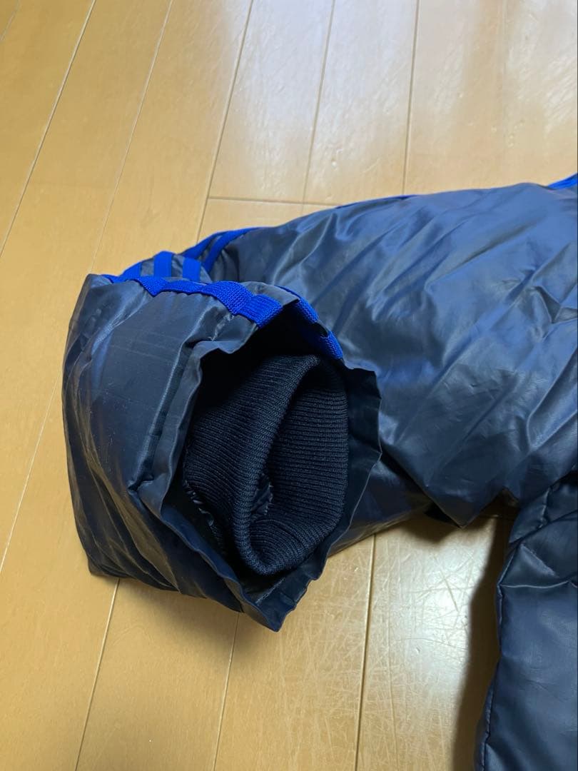 極暖adidas ネイビー ダウンベンチコート　Lサイズ