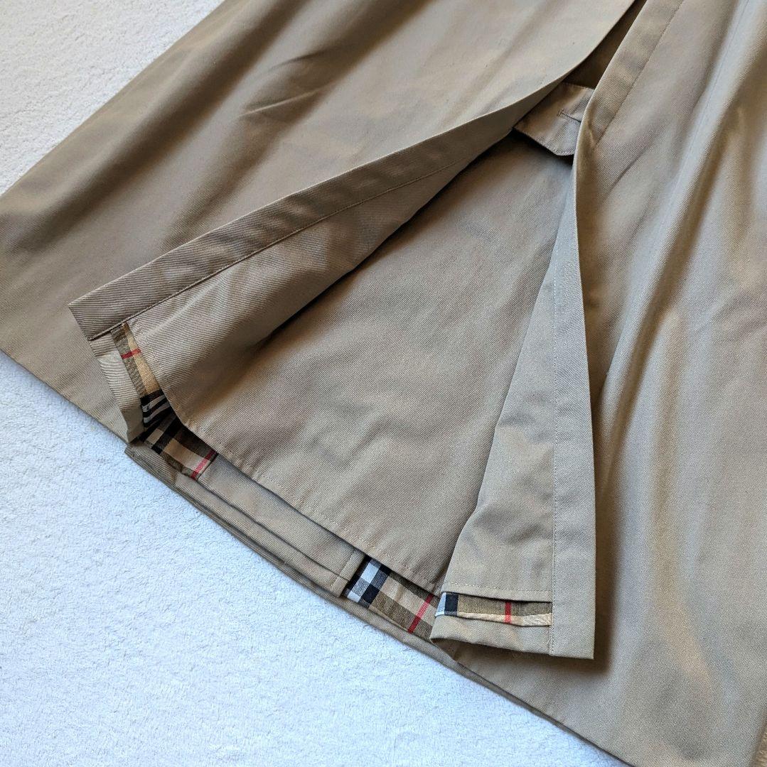 バーバリー トレンチコート ベージュ系 ノバチェック柄 ベルト付き ダブル