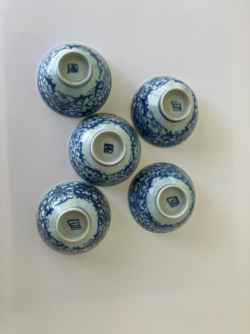 古伊万里染付　湯呑茶わん5個セット