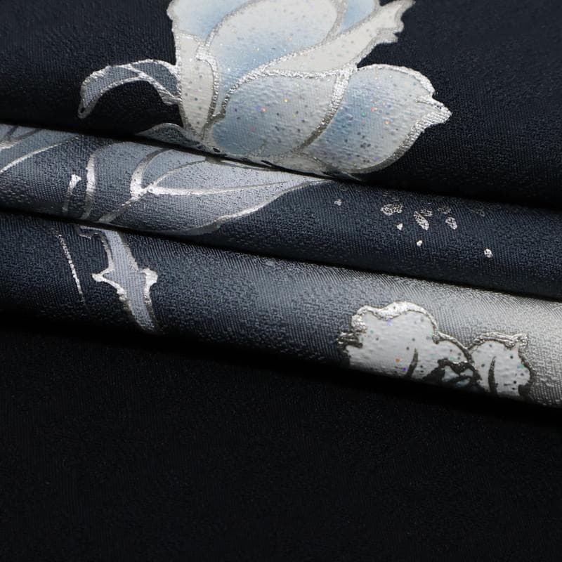 《長尺■付下げ■しっとり薔薇の花模様■若松菱地紋■袷正絹着物◆SB3-26》