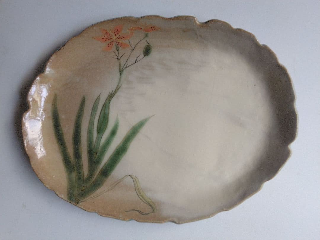 陶あん　京焼　清水焼　皿3枚　ガクアジサイ　ヒオウギ　シュウカイドウ