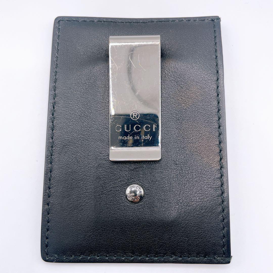 グッチ マネークリップ カードケース マイクロGG 黒　札入れ