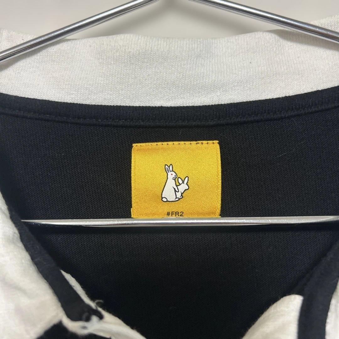 ★激レアデザイン★ fr2 ポロシャツ　色情兎 ラガーシャツ　長袖　黒　Mサイズ