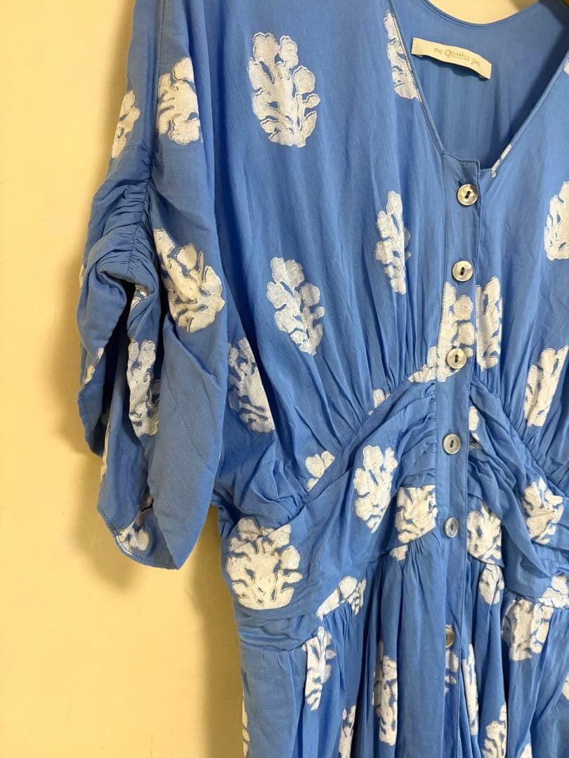 【1回のみ着用美品】ヌキテパ　コットンボイルウエストギャザーワンピース　Mサイズ