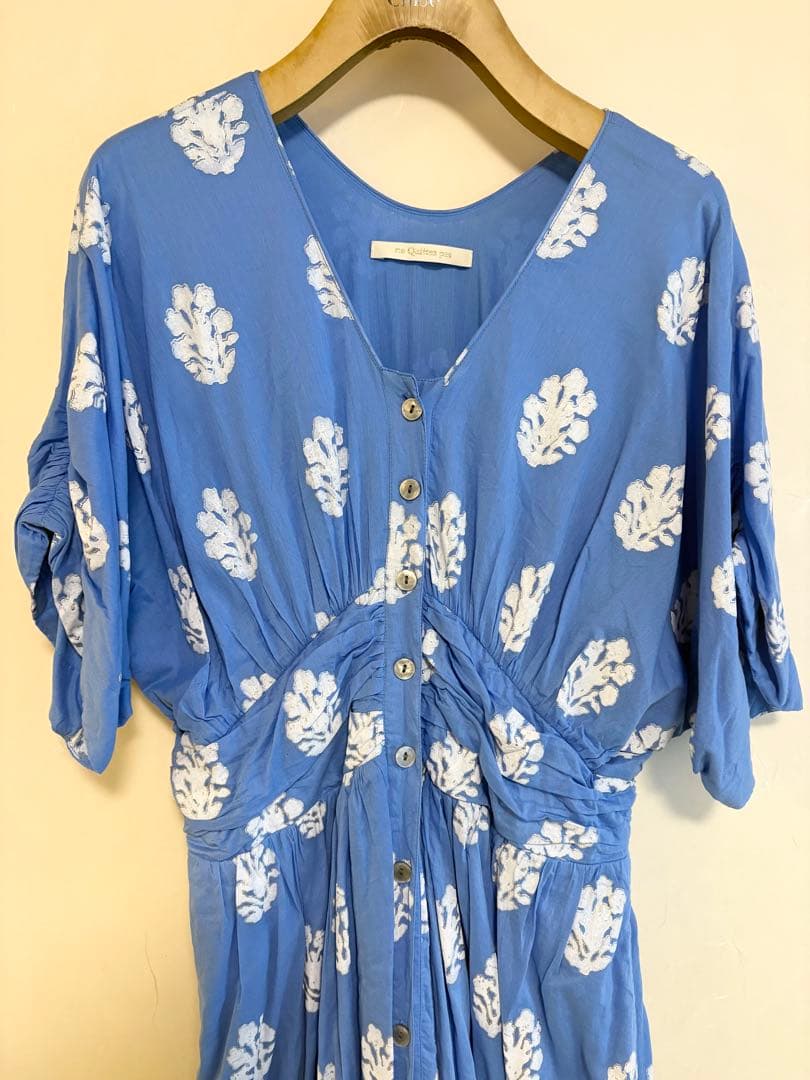 【1回のみ着用美品】ヌキテパ　コットンボイルウエストギャザーワンピース　Mサイズ