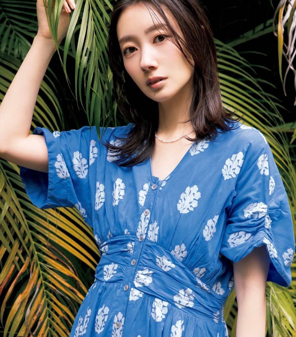 【1回のみ着用美品】ヌキテパ　コットンボイルウエストギャザーワンピース　Mサイズ