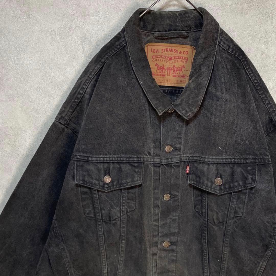 古着 90s リーバイス 70598 ブラックデニムジャケット デカパッチ
