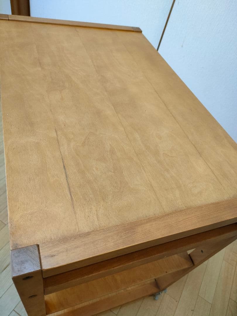 【無印良品】【天然木】【炊飯器、レンジ台】引出し キッチンワゴン キャスター付