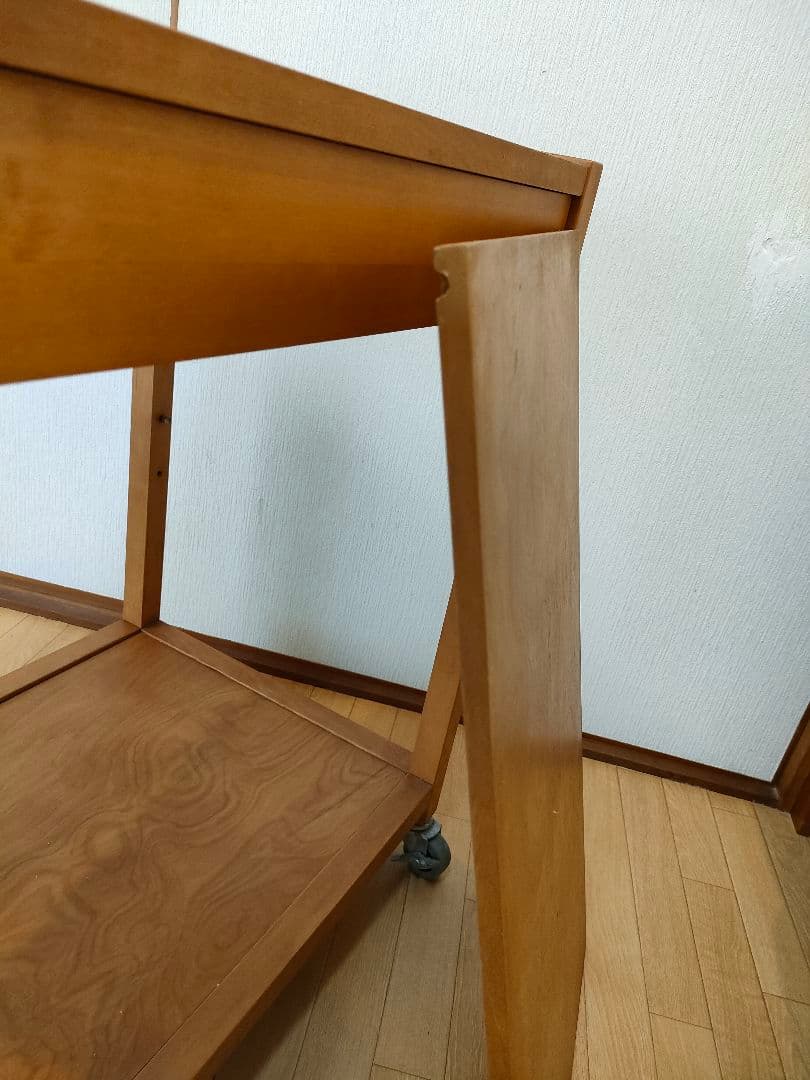 【無印良品】【天然木】【炊飯器、レンジ台】引出し キッチンワゴン キャスター付