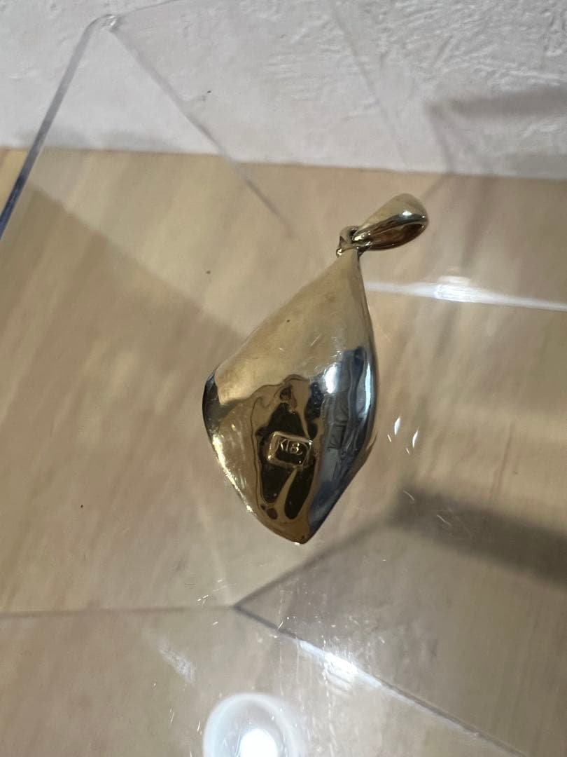 K18 ベルデザインパールペンダントトップ　刻印あり