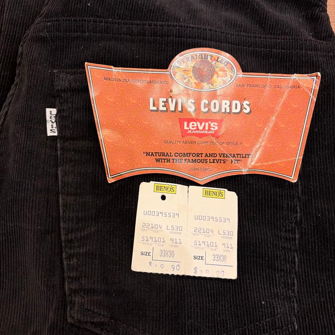 levi's 519ブラック(1558)コーデュロイ83年製33×30 mint