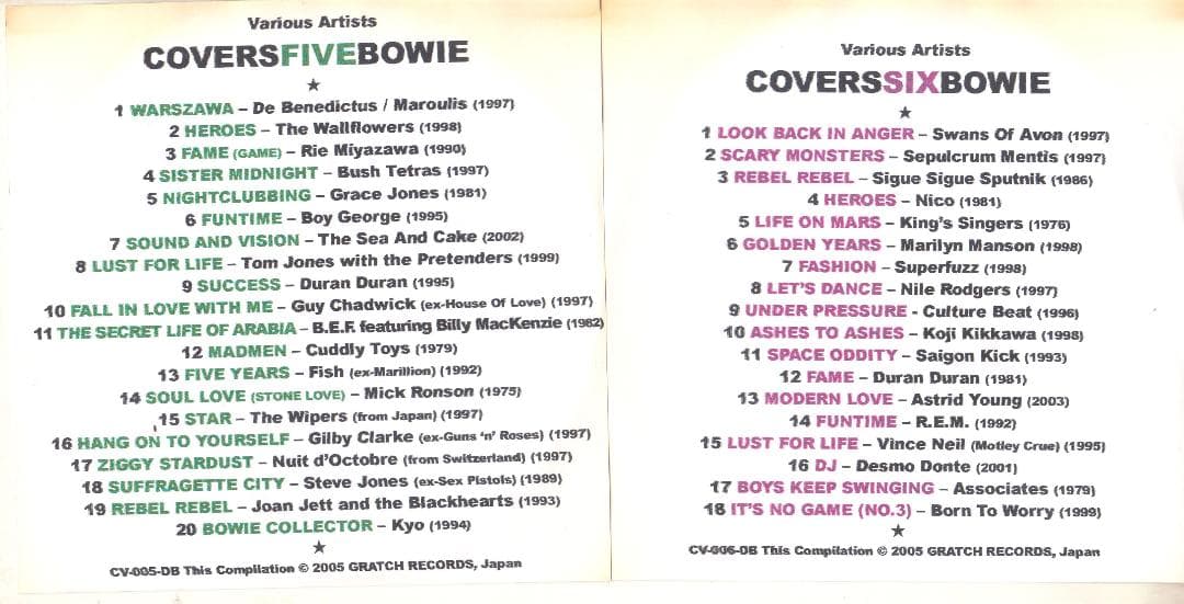 Covers Ｄavid Boｗie 11CD
