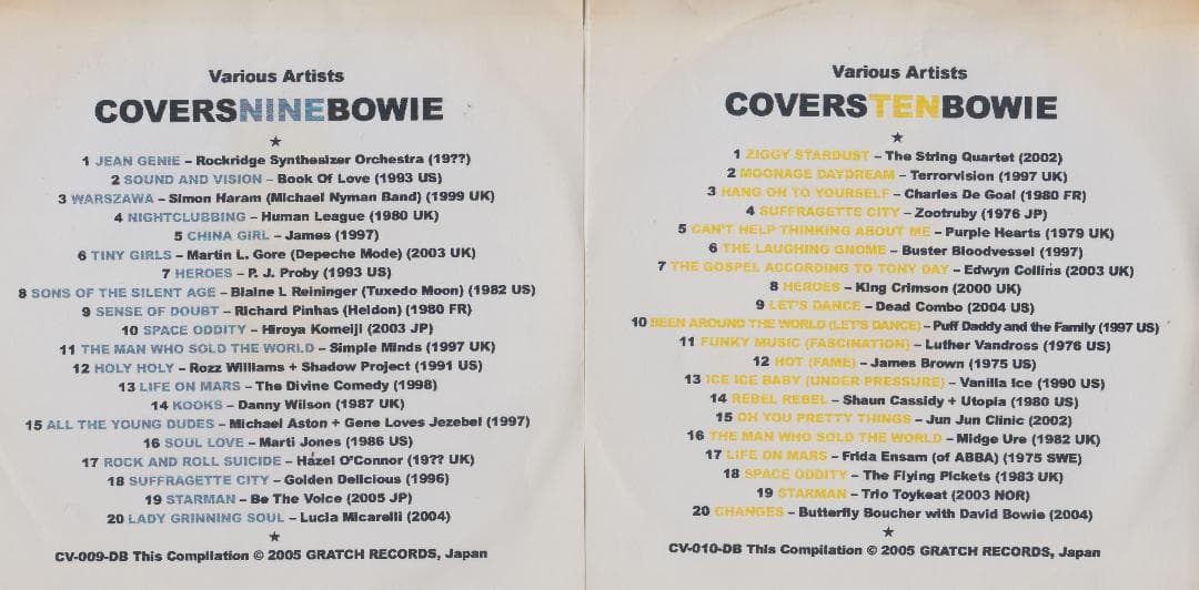 Covers Ｄavid Boｗie 11CD
