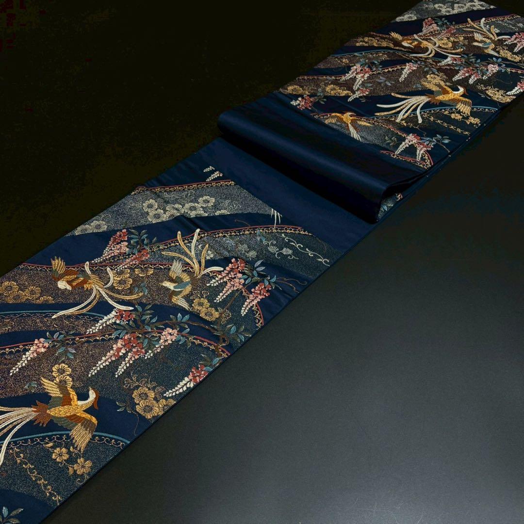 ★ゆき★様［6148］袋帯 美品 舞鳳凰花文様 唐織 六通 金銀糸 正絹 着物