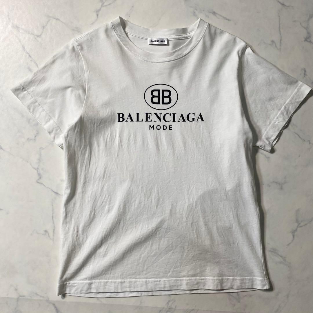 【美品】バレンシアガ　Tシャツ　BB MODE Tee　プリント　Lサイズ　半袖
