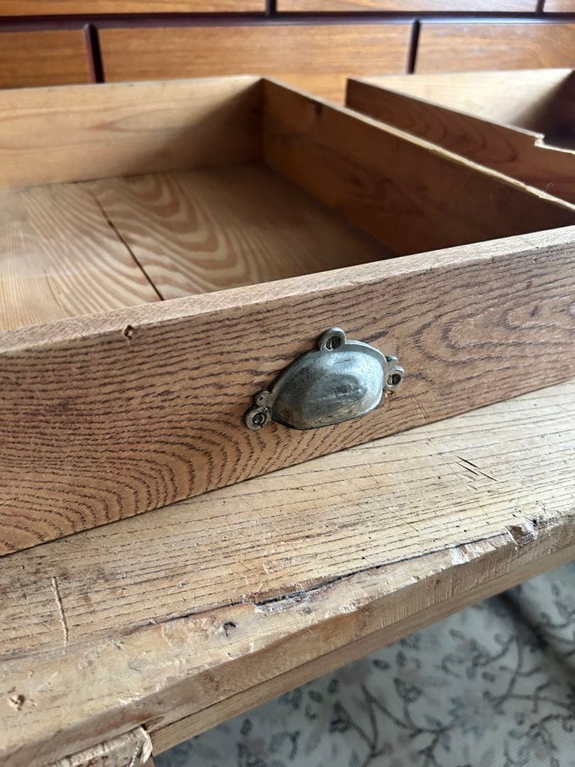 ろくろ脚テーブル　古家具　ビンテージ家具